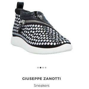 Giuseppe Zanotti patent leather ,metal studded & Zipped sneakers